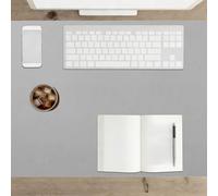 Leather Desk Mat 67 x 102 cm Multifunctional Non Slip Writing Pad Spill Resistant Durable Design for Office Work Home Decor, Grey