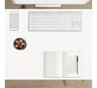 Leather Desk Mat 67 x 102 cm Multifunctional Non Slip Writing Pad Spill Resistant Durable Design for Office Work Home Decor, White