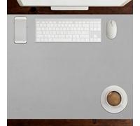 Leather Desk Mat 67 x 102 cm Waterproof Non Slip Writing Pad Wipeable Ideal for Large Mouse Pad and Desk Mats on Top of Desks, Grey
