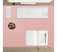 Leather Desk Mat 73 x 120 cm Multifunctional Non Slip Writing Pad Spill Resistant Durable Design for Office Work Home Decor, Pink