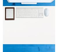 Leather Desk Mat 76 x 125 cm Non Slip Waterproof Desk Writing Pad Spill Resistant Durable Design for Office Home Decor, White