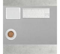 Leather Desk Mat 82 x 150 cm Multifunctional Leather Desk Pad Protector Wipeable Ideal Keyboard Mat for Office and Home, Grey
