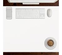 Leather Desk Mat 91 x 116 cm Waterproof Non Slip Writing Pad Wipeable Ideal for Large Mouse Pad and Desk Mats on Top of Desks, White