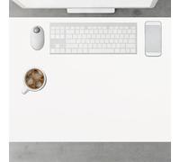 Leather Desk Mat 95 x 112 cm Waterproof Leather Desk Pad Protector Spill Resistant Durable Design for Office Home Decor, White