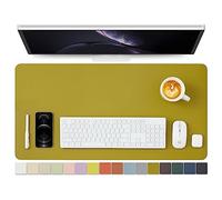Leather Desk Mat - Non-Slip PU Desk Pad for Office and Home - Ideal for Large Mouse Pad and Desk Mats on Top of Desks (Olive Green,80cmx 40cm)