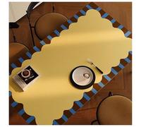 Leather Desk Mat Waterproof Oil-Proof Scratch-Resistant Contrasting Color Combination Beautiful and Practical(Yellow,80x140cm/31.5x55.1in)