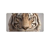Leather Desk Pad Protector, 3D Tiger Head Mouse Pad, Office Desk Mat XXL Extended Gaming Mousepad, Non-Slip Keyboard Pad Waterproof Writing Pad for Office Home 23.6" X 11.8"