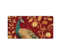 Leather Desk Pad Protector, A Beautiful Peacock Mouse Pad, Office Desk Mat XXL Extended Gaming Mousepad, Non-Slip Keyboard Pad Waterproof Writing Pad for Office Home 23.6" X 11.8"