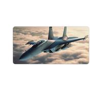 Leather Desk Pad Protector, Aircraft Fighter Jets Mouse Pad, Office Desk Mat XXL Extended Gaming Mousepad, Non-Slip Keyboard Pad Waterproof Writing Pad for Office Home 23.6" X 11.8"