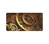 Leather Desk Pad Protector, Cool Steampunk Gears Mouse Pad, Office Desk Mat XXL Extended Gaming Mousepad, Non-Slip Keyboard Pad Waterproof Writing Pad for Office Home 23.6" X 11.8"