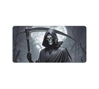 Leather Desk Pad Protector, Grim Reaper Mouse Pad, Office Desk Mat XXL Extended Gaming Mousepad, Non-Slip Keyboard Pad Waterproof Writing Pad for Office Home 23.6" X 11.8"