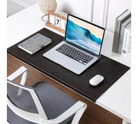 Leather Desk Pad Protector, Large Mouse Mat with Edge Protection, Office Computer Desk Mat, Non-Slip Table Mat Desk Blotter for Writing Work Typing (Dark Coffee,100x43cm)