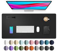 Leather Desk Pad Protector,Mouse Mat,Office Desk Mat,Non-Slip PU Leather Desk Blotter,Laptop Desk Pad,Waterproof Desk Writing Pad for Office and Home (80cm x 40cm, Black)