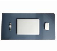 Leather Desk Pad Protector, Non Slip Computer Mouse Mat with Stitched Edge, Waterproof PU Mousepad for Computers Laptop Office Home(DarkBlue,120x50cm)
