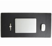 Leather Desk Pad Protector, Non Slip Computer Mouse Mat with Stitched Edge, Waterproof PU Mousepad for Computers Laptop Office Home(Black,60x40cm)