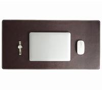 Leather Desk Pad Protector, Non Slip Computer Mouse Mat with Stitched Edge, Waterproof PU Mousepad for Computers Laptop Office Home(Darkbrown,70x40cm)