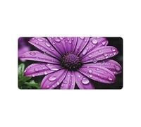 Leather Desk Pad Protector, Purple Daisy Mouse Pad, Office Desk Mat XXL Extended Gaming Mousepad, Non-Slip Keyboard Pad Waterproof Writing Pad for Office Home 23.6" X 11.8"