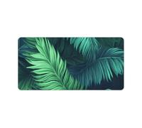 Leather Desk Pad Protector, Tropical Palm Leaves Mouse Pad, Office Desk Mat XXL Extended Gaming Mousepad, Non-Slip Keyboard Pad Waterproof Writing Pad for Office Home 23.6" X 11.8"