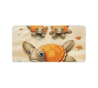 Leather Desk Pad Protector, Turtle Starfish Mouse Pad, Office Desk Mat XXL Extended Gaming Mousepad, Non-Slip Keyboard Pad Waterproof Writing Pad for Office Home 23.6" X 11.8"