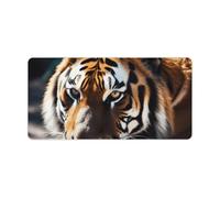 Leather Desk Pad Protector, Wild Animal Tiger Mouse Pad, Office Desk Mat XXL Extended Gaming Mousepad, Non-Slip Keyboard Pad Waterproof Writing Pad for Office Home 23.6" X 11.8"