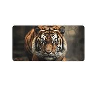 Leather Desk Pad Protector, Wild Animals Tiger Mouse Pad, Office Desk Mat XXL Extended Gaming Mousepad, Non-Slip Keyboard Pad Waterproof Writing Pad for Office Home 23.6" X 11.8"