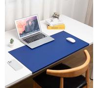 Leather Desk Pad with Edge Protector, Office Desk Mat for Writing Working Typing, Edge-Locked Large Mouse Mat, Comfortable Waterproof Wipeable Table Protector (40x70cm,Navy)