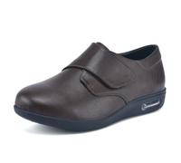 Leather Diabetic Shoes Wide Width Elderly Swollen Feet Plantar Fasciitis Shoes with Arch Support Male,Brown,7.5 UK