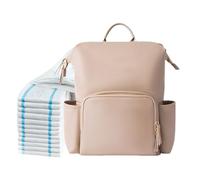 Leather Diaper Bag Backpack, Travel Bag, Water-Resistant PU Leather Backpack, Spacious Care Organizer with Multiple Pockets, Diaper Rucksack, Unisex Organizer for Home Business Trips