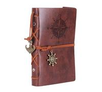 Leather Diary - Soft Kraft Paper Notebook, Refillable, Unbound Sketch and Writing Pad, Brown Coffee Faux Leather Cover, Perfect for Men, Students, Portable Handbag