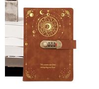 Leather Diary With Lock, 2026 Dreamy Notebook Featuring The Universe And Planets, A5 Goal Setting Notebook,Personalized Notebooks With Password Lock For Privacy