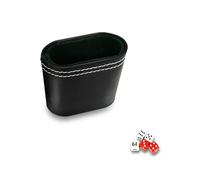 Leather Dice Cup, Dice Cup, 2.8x1.4'' Double Layer Quiet Leather Dice Cup, Portable Dice Stacking Cup for Bar KTV Poker Liars Dice Party Games, Dice Stacking Cup