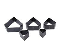 Leather Die Cutter, 5PCS Diamond Square Shaped Laser Cut Mold High Speed Steel Hollow Punching Tool, Customizable DIY Cutting Die for Home Crafts, Leather Bags Wallets Watch Straps Making