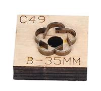 Leather Die Cutter C49 B Flower Style High Carbon Steel with Thick Wooden Base - Easy Cutting and Durable, Perfect for Leather Craft, Scrapbooking, Jewelry Making