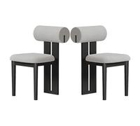 Leather Dining Chairs Set of 4, Modern Mid Century Style, Comfortable Armrest Free, Anti Lamb Fleece, Ideal for Kitchen, Dining, Rustic Farmhouse & Patio Decor
