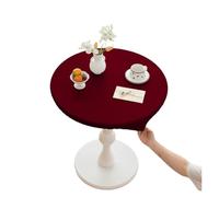 Leather Dining Table Cover with Elastic Edge Waterproof Table Cover Fitted Elastic Full-wrapped Dining-table Protector Leather Round Tablecloth(Color 7,Diameter 120cm)