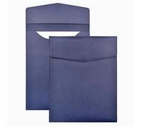 Leather Document 2 Pcs Vertical A4 File Bag Business Document Storage Waterproof Moisture Proof Strong Magnetic Buckle(Dark Blue)