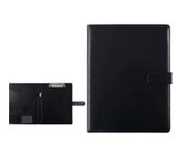 Leather Document Folder， A4 Faux Leather Professional Document Holder Multicolor with Clipboard and Hanging Folder(Svart)