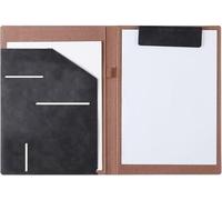 Leather Document Folder， Business Leather Clip Portfolio A4 Multicolor 24.5x33cm(Black)