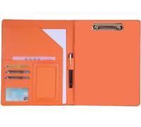 Leather Document Folder， Leather Conference Folder Multicolor 24x35x3cm for Business Office File Manager(Oranje)
