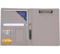 Leather Document Folder， Leather Conference Folder Multicolor 24x35x3cm for Business Office File Manager(Grijs)