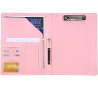 Leather Document Folder， Leather Conference Folder Multicolor 24x35x3cm for Business Office File Manager(Roze)