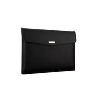 Leather Document Holder 1pc Waterproof Leather A4 Business Briefcase File Folder Document Paper Organizer Storage Bag Office Stationery(Black)