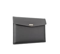 Leather Document Holder 1pc Waterproof Leather A4 Business Briefcase File Folder Document Paper Organizer Storage Bag Office Stationery(Grey)