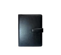 Leather Document Holder Agenda Folder Refillable FolderA5 Journal Cover Leather Notebook Organizer Set for Stationery Products(Black)