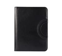 Leather Document Multifunctional A4 Conference Folder Business Stationery Organizer Document Bag Leather Contract File Folders Office Supplies(Black)