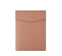 Leather Document Pouch A4 Leather File Folder Simple Large Capacity Document Bag Briefcase Data Contract Bill Office Paper Organizer(Brown)