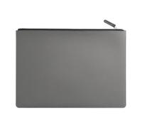 Leather Document Pouch A4 Leather Zipper Bag, Portable Business for Official Documents and Materials, Simple Invoice Storage(Grey)