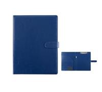 Leather Document Pouch Leather A5 / A4 Clipboard Clip File Folder Document Bag Business Meeting Contract Clamp Pad Office School Supply(A4 Blue)