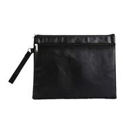 Leather Document Pouch Leather Document Bag A4 A5 Zipper File for Storage Portable Men's Business Tote(A4)