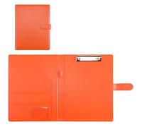 Leather Document Pouch Multifunctional A4 Conference Folder Business Stationery Leather Contract File Folders Document Bag Office Supply(Orange)